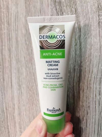 Kem kháng khuẩn ngừa mụn và giảm bóng nhờn DERMACOS ANTI ACNE MATTING CREAM 50ML