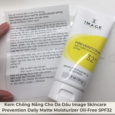 Kem Chống Nắng Cho Da Dầu Image Skincare Prevention Daily Matte Moisturizer Oil-Free SPF32-3