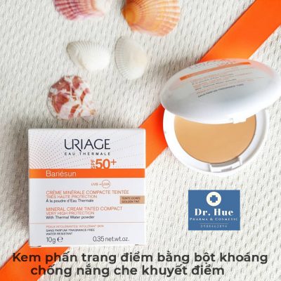 Kem Phấn Trang Điểm Bằng Bột Khoáng Chống Nắng Che Khuyết Điểm Uriage Bariésun Mineral Cream Tinted Compact Very Hight Protection SPF50