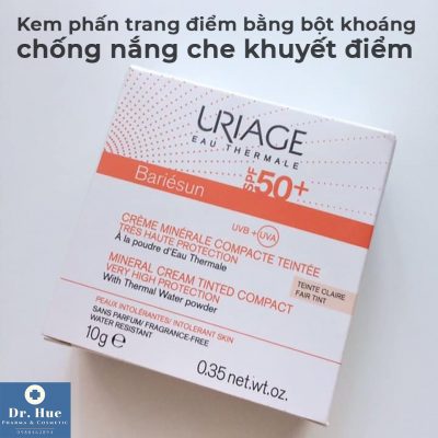 Kem Phấn Trang Điểm Bằng Bột Khoáng Chống Nắng Che Khuyết Điểm Uriage Bariésun Mineral Cream Tinted Compact Very Hight Protection SPF50