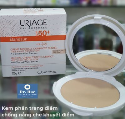 Kem Phấn Trang Điểm Bằng Bột Khoáng Chống Nắng Che Khuyết Điểm Uriage Bariésun Mineral Cream Tinted Compact Very Hight Protection SPF50