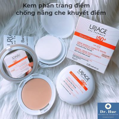 Kem Phấn Trang Điểm Bằng Bột Khoáng Chống Nắng Che Khuyết Điểm Uriage Bariésun Mineral Cream Tinted Compact Very Hight Protection SPF50