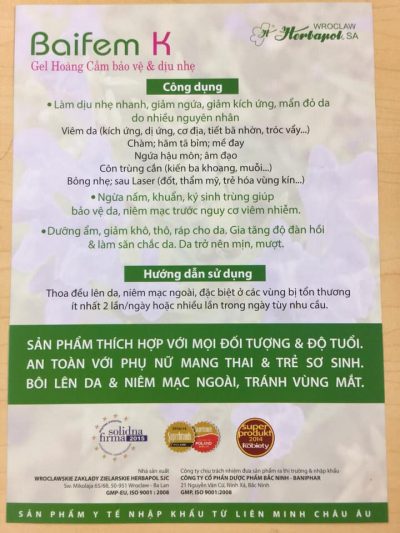 Kem trị muỗi đốt và côn trùng cắn Baifem K-8