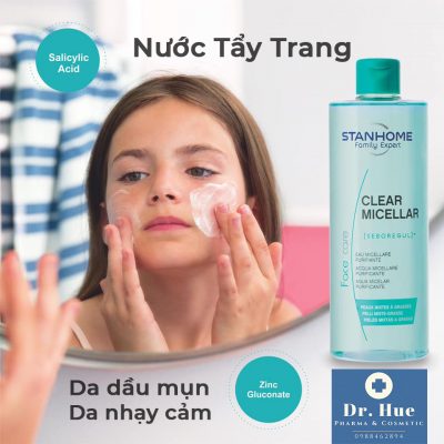 Nước Tẩy Trang Cho Dầu Mụn Và Da Nhạy Cảm Stanhome Clear Micellar 400ml