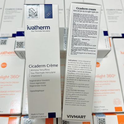 Kem Tái Tạo Phục Hồi Tổn Thương Da Và Ngăn Ngừa Sẹo Cicaderm Cream Ivatherm 40ml-2