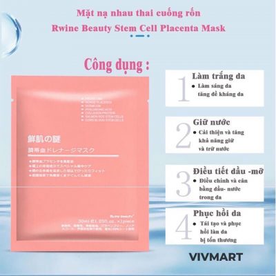 Mặt Nạ Nhật Bản Nhau Thai Cừu Tế Bào Gốc Rwine Beauty Stem Cell Placenta Mask-2