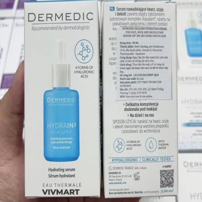 Serum Cấp Ẩm Sâu Cho Da Khô Dermedic Hydrain3 Hialuro Hydrating Serum For Face Neck And Decolltage 30ml-9